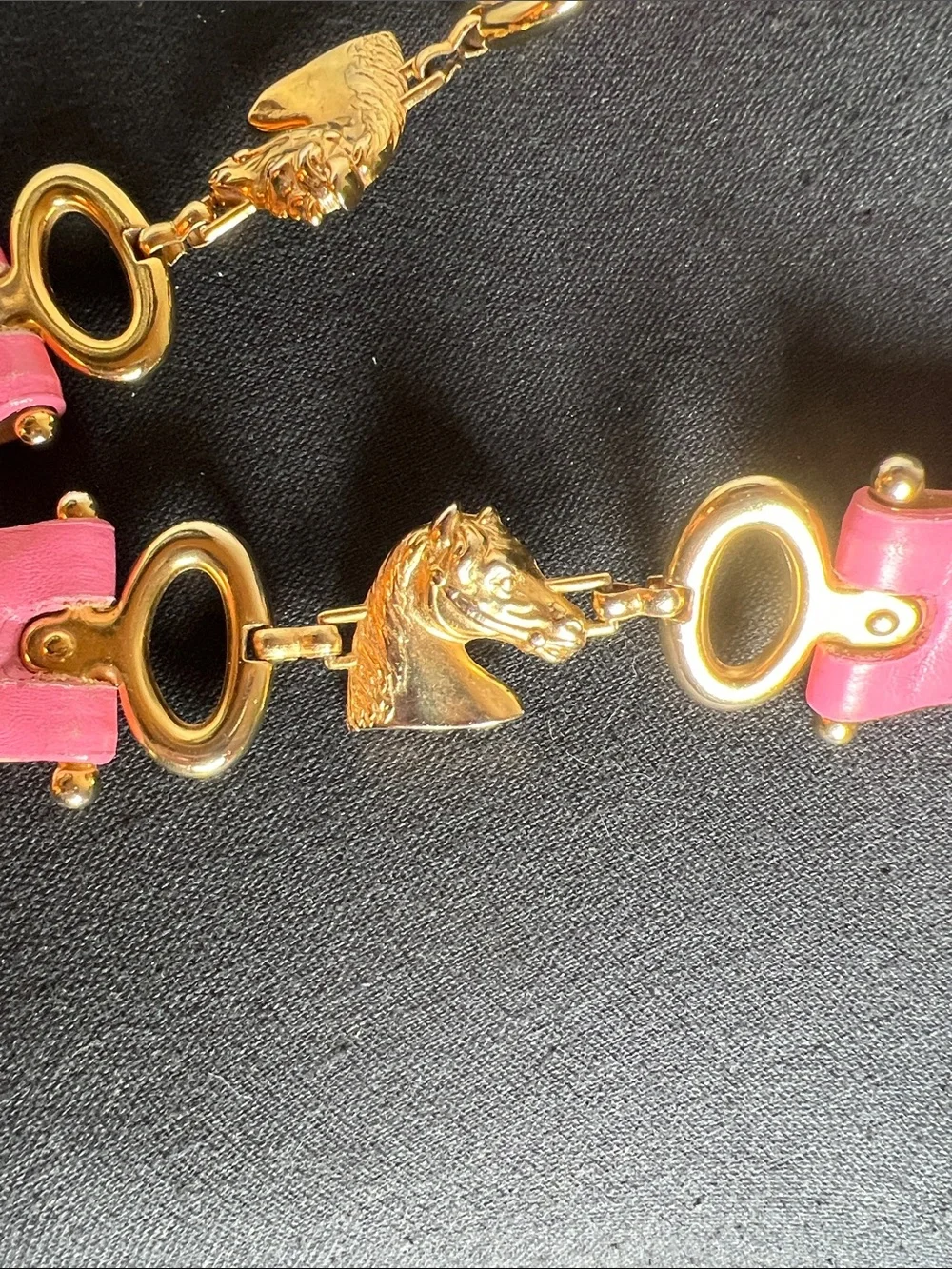 ESCADA Worth Women’s Vintage Barbie Pink Equestrian Leather Belt Size Medium